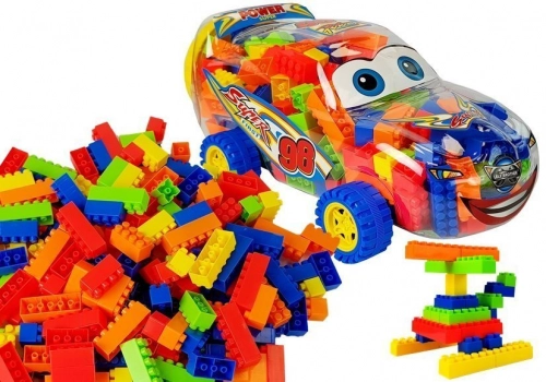 Building Blocks in a Jar 35 cm car 205 bricks