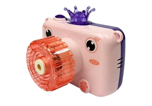 Camera blows soap bubbles Battery Pink Bubble Generator
