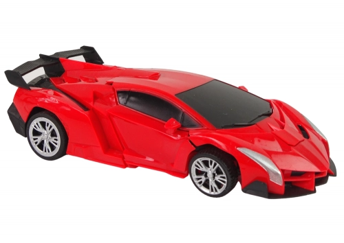 Car Robot Transformers 2in1 Pilot R/C Light Sound Drift Colour Red