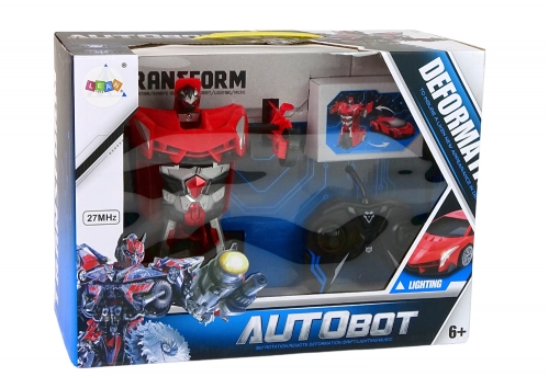 Car Robot Transformers 2in1 Pilot R/C Light Sound Drift Colour Red