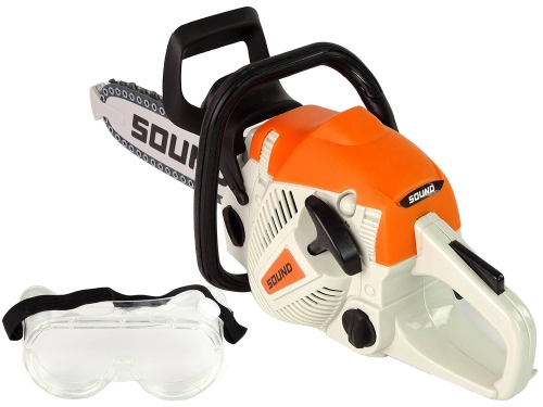 Chainsaw with moving chain + safety goggles Realistic look and sounds !