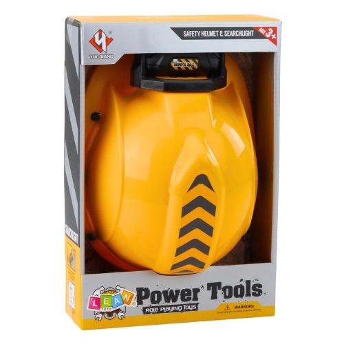 Children's Construction Helmet with Headlamp Chin Strap Yellow