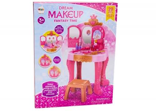 Children's Dressing Table With Gesture Sensor Accessories, Pink