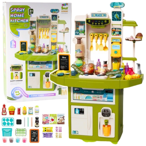 Children's Kitchen With Accessories Sink With Circulation Pair Lights Sounds 71pcs