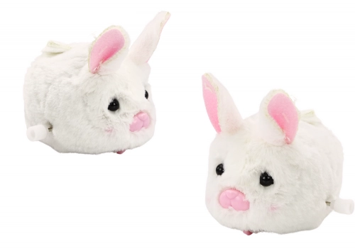 Clockwork Bunny Riding Toy Decoration White