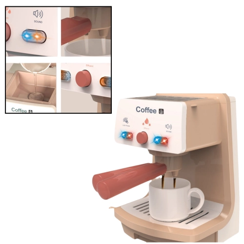 Coffee Maker Toy Cup Portafilter Lights Sounds