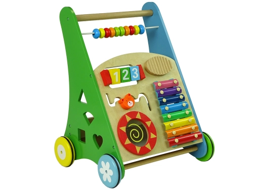 Colourful Wooden Pushchair Geometric Figures Dulcimer Beads
