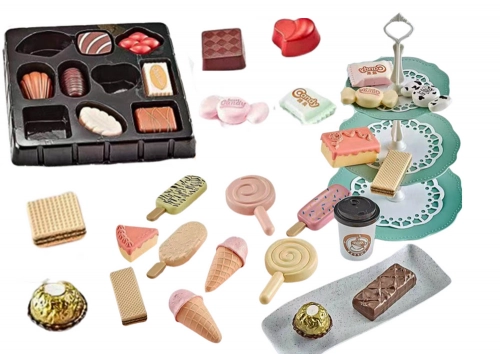 ﻿Confectionery Cafe Set Sweets Figurines Coffee Cake 50 pieces.