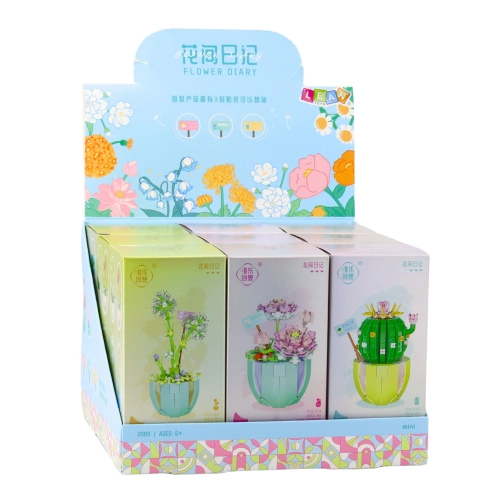 Construction Blocks Flowers in Pots Colorful 269–444 pcs.
