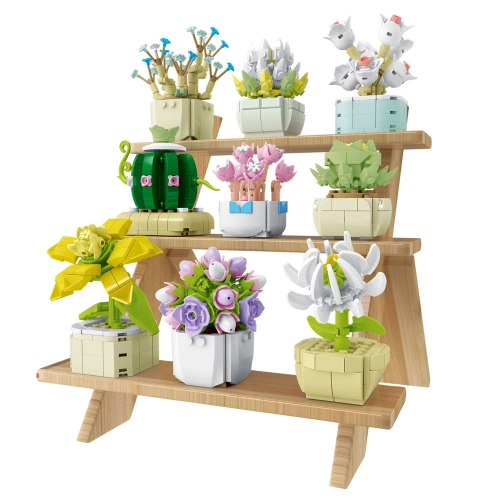 Construction Blocks Set Flowers in Pots 9 pcs 854 pcs.