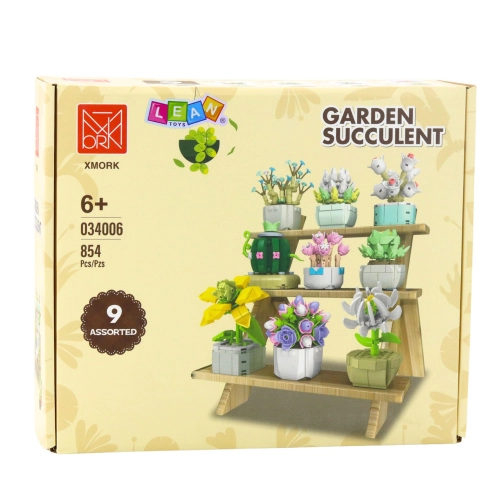 Construction Blocks Set Flowers in Pots 9 pcs 854 pcs.