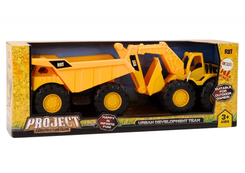 Construction Machinery Set Excavator Dump Truck Movable Yellow