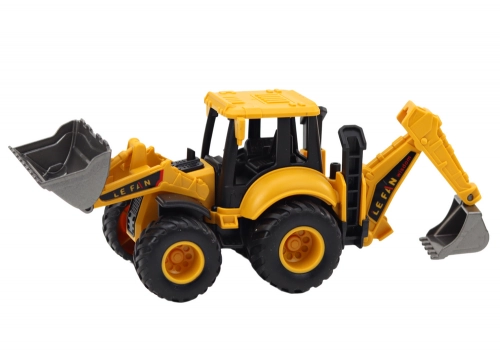 Construction Vehicle Excavator Two Buckets Adjustment Yellow
