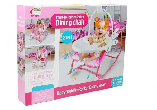 Cradle Rocker Chair 2 in 1 Feeding Chair Pink