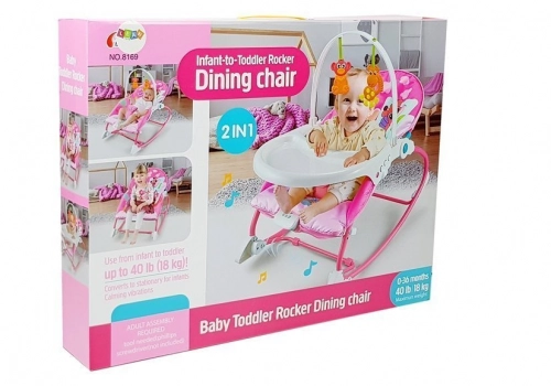 Cradle Rocker Chair 2 in 1 Feeding Chair Pink