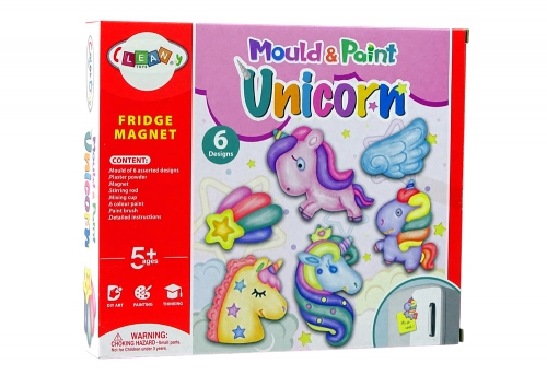 Creative DIY Kit of Plaster Magnets and Unicorns