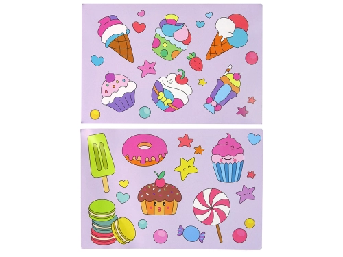 Creative Set Stained Glass Window Fusing Paint Ice Cream Sweets 3D