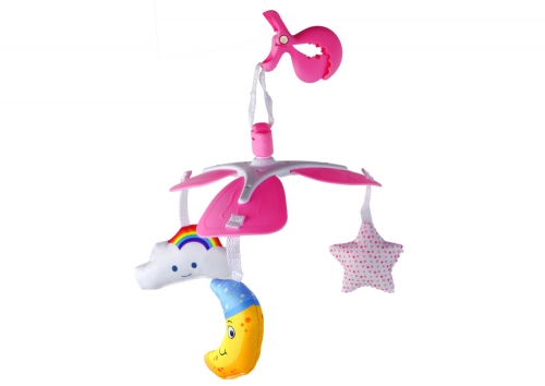 Crib Carousel Universal Clip Plush Pendants Pink