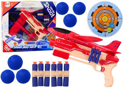 Dart Gun Foam Balls Plane Launcher Shield Set 5in1