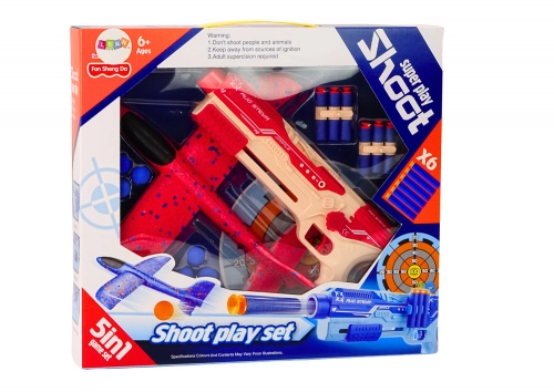 Dart Gun Foam Balls Plane Launcher Shield Set 5in1