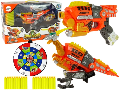Dinobots 2 in 1 Dinosaur Shotgun Orange Velociraptor Shield