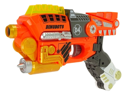 Dinobots 2 in 1 Dinosaur Shotgun Orange Velociraptor Shield