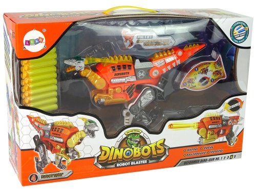 Dinobots 2 in 1 Dinosaur Shotgun Orange Velociraptor Shield