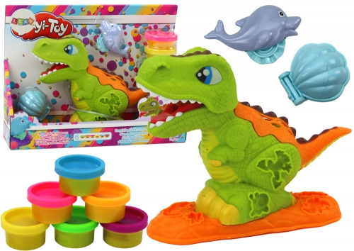 Dinosaur Playdough Set 6 Colors Dolphin Molds Scallop