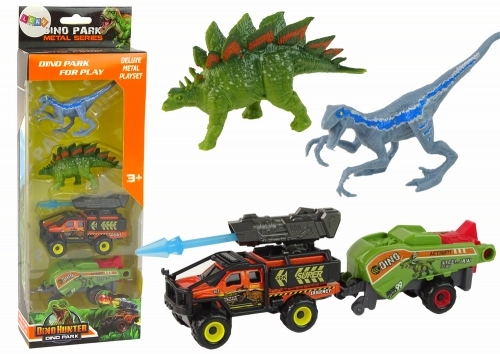 Dinosaurs Set Auto Rocket Orange Semi Trailer