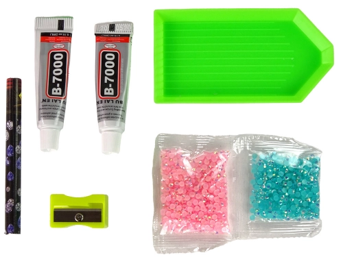 DIY Diamond Creative Kit  Pink Reindeer  Crystals Sequins 3D Keyring