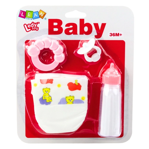 Doll Accessories Set Pacifier Bottle Diaper Rattle