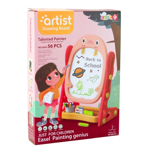 Double-sided Magnetic Board Penguin Game Set Accessories 56pcs Pink