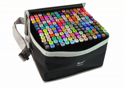 Double-sided marker set in a bag of 168 pieces