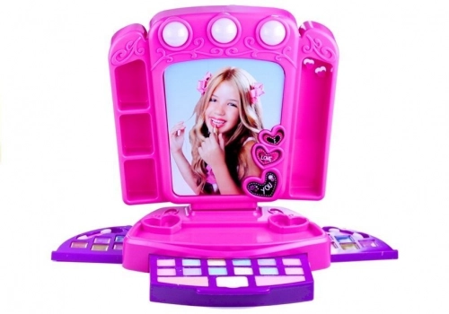 Dressing table with accesories and lights Pink