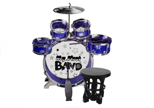 Drums Set with Chair Blue 5 drums