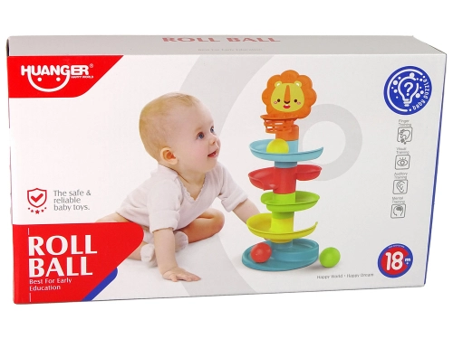 Educational Ball Slide Sorter 5 Levels Lion Basket For Babies