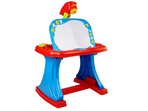 Educational Table with Projector Chair Crayons Magnets Letters and Numbers