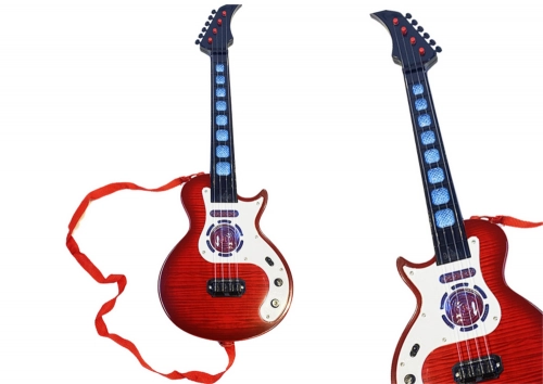 Elektriskā ģitāra bērniem ar gaismas melodijām Red
