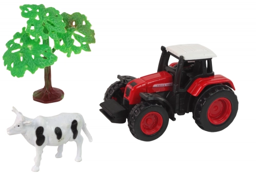 Farm Set Tractor Trailer Cow 1:64