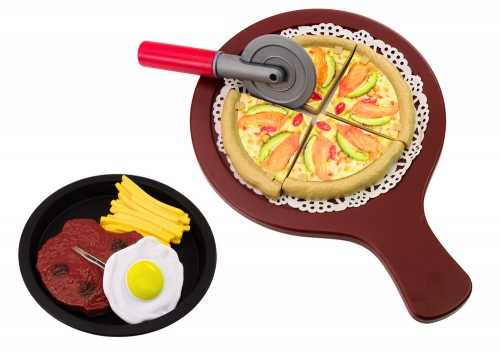 Fast Food Set Fruits Steak Ice Cream Accessories Pizza French fries 26 pcs.