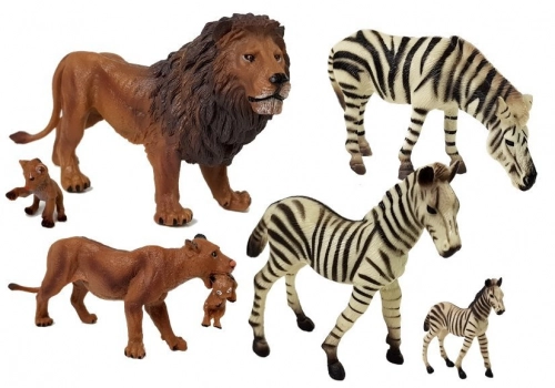 Figūriņu komplekts "Safari Animals - lauvas un zebras"