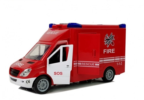 Fire Engine with Frictional Sound Drive Opening Doors
