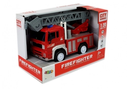 Fire engine with pull, ladder, Red 1:20 with sound