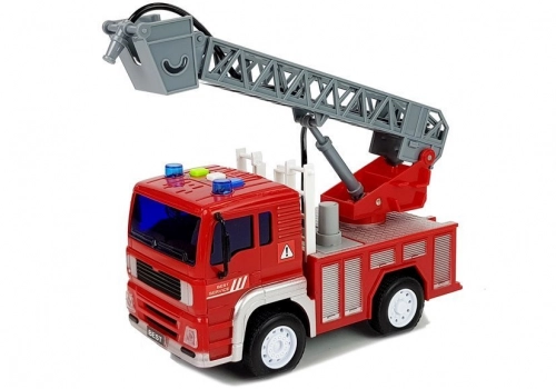 Fire engine with pull, ladder, Red 1:20 with sound