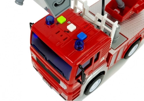 Fire engine with pull, ladder, Red 1:20 with sound
