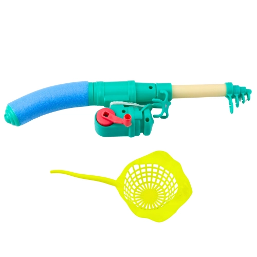 Fishing Set: Crab Table, 10 Fish, Fishing Rod, Strainer, Blue