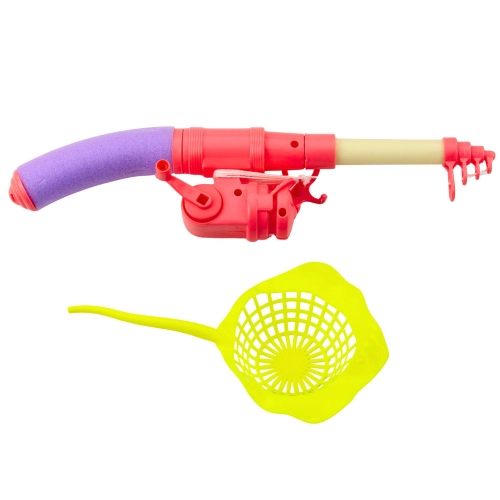 Fishing Set: Crab Table, 10 Fish, Fishing Rod, Strainer, Pink