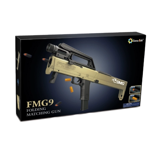 FMG9 Folding Rifle Foam Darts Shells Flashlight Weapon