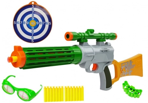 Foam Cartridge Rifle with target for shooting Grey