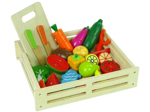 Fruits and Vegetables in a Wooden Magnesium Box Kitchen